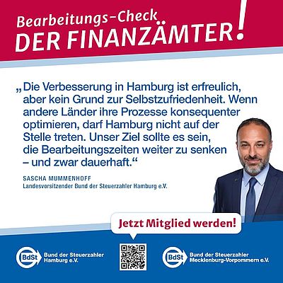 Hamburgs Finanzämter bleiben schnell – aber der Vorsprung schmilzt! Hamburgs Finanzämter bleiben schnell – aber der Vorsprung schmilzt!