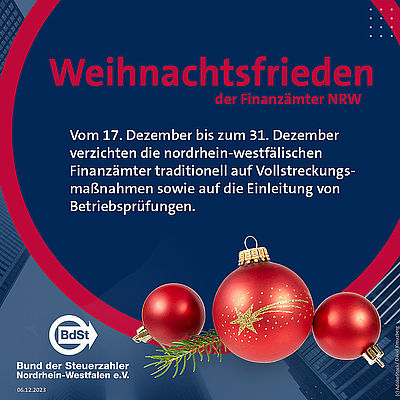 Das Finanzamt und der Weihnachtsfrieden