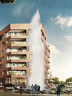 Umstrittener Geysir in Monheim wird gebaut Umstrittener Geysir in Monheim wird gebaut