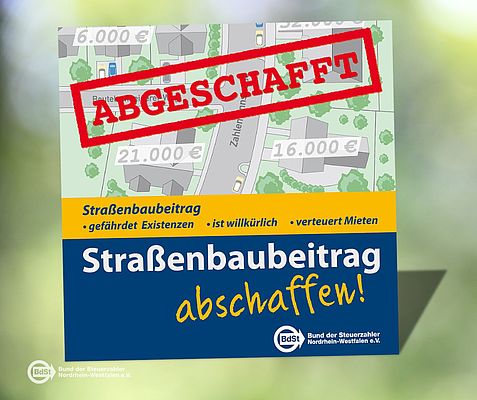 BdSt-Volksinitiative: 213 Mio. Euro Entlastung bei Straßenausbaubeiträgen 