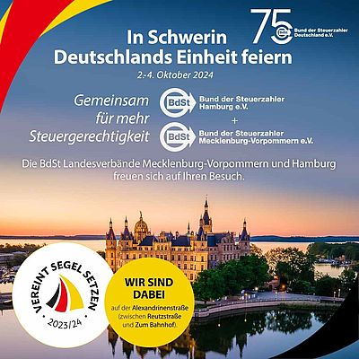 2. bis 4. Oktober - Besuchen Sie uns auf dem Tag der Deutschen Einheit in Schwerin! 2. bis 4. Oktober - Besuchen Sie uns auf dem Tag der Deutschen Einheit in Schwerin!