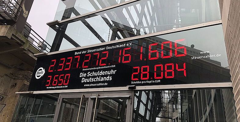 Die Schuldenuhr Deutschlands tickt jetzt im Tempo 2022 Die Schuldenuhr Deutschlands tickt jetzt im Tempo 2022