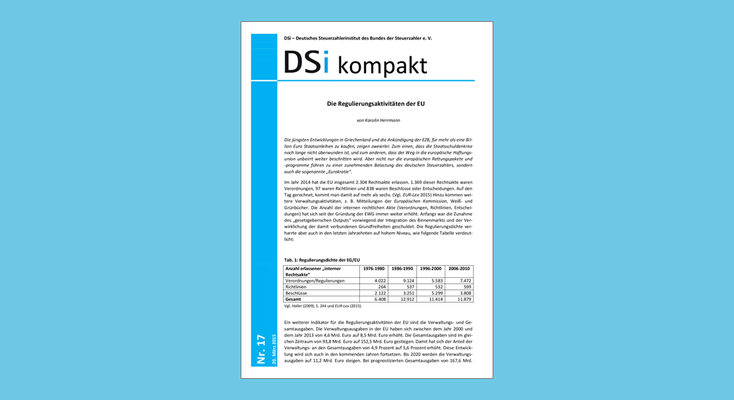 DSi kompakt Nr. 17 - Die Regulierungsaktivitäten der EU DSi kompakt Nr. 17 - Die Regulierungsaktivitäten der EU