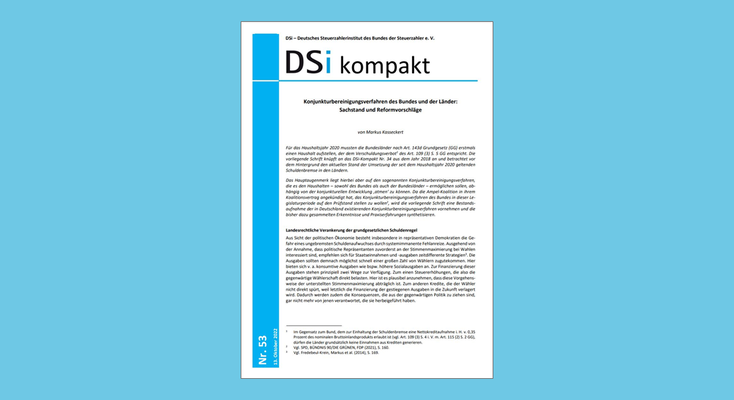 DSi kompakt Nr. 53 Konjunkturbereinigungsverfahren des Bundes und der Länder