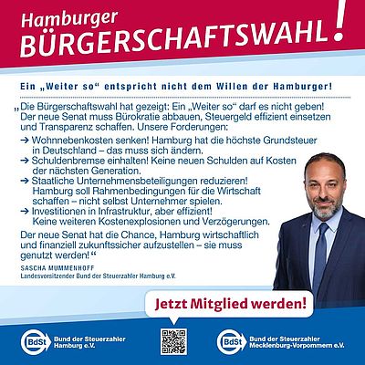 „Ein ‚Weiter so‘ entspricht nicht dem Willen der Hamburger!“ „Ein ‚Weiter so‘ entspricht nicht dem Willen der Hamburger!“