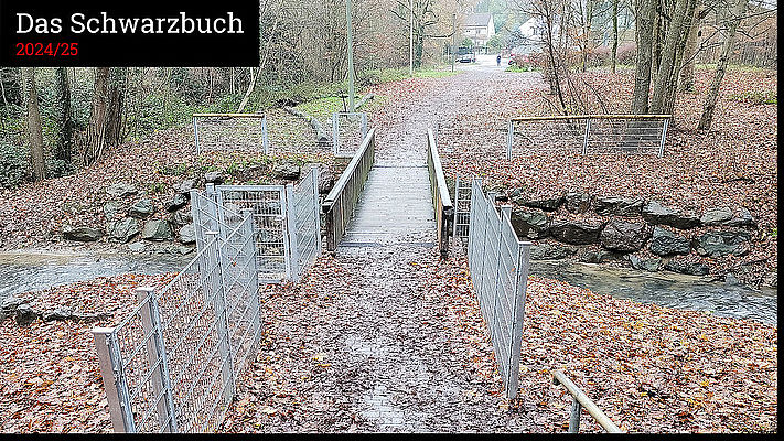 Eingezäunte Brücke in Leverkusen Eingezäunte Brücke in Leverkusen