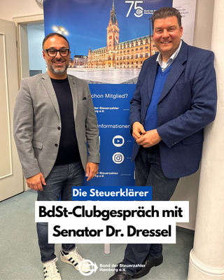 Oper, Olympia, Elbtower: Finanzsenator Dr. Andreas Dressel stellt sich den BdSt-Clubgesprächen / Jetzt als Podacst