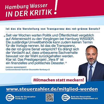 Hamburg Wasser: Ist das die Vorstellung von Transparenz des rot-grünen Senats? Hamburg Wasser: Ist das die Vorstellung von Transparenz des rot-grünen Senats?