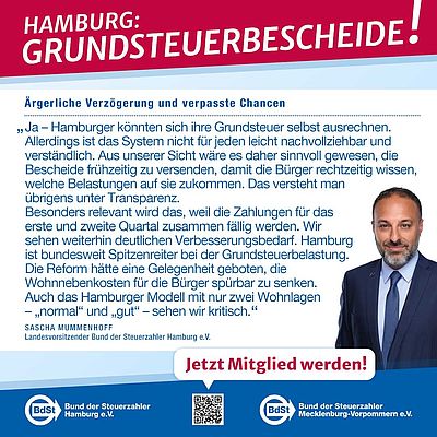 Hamburgs Grundsteuer: Ärgerliche Verzögerung und verpasste Chancen! Hamburgs Grundsteuer: Ärgerliche Verzögerung und verpasste Chancen!