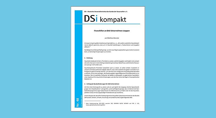 DSi kompakt Nr. 48 - Finanzhilfen an DAX-Unternehmen stoppen