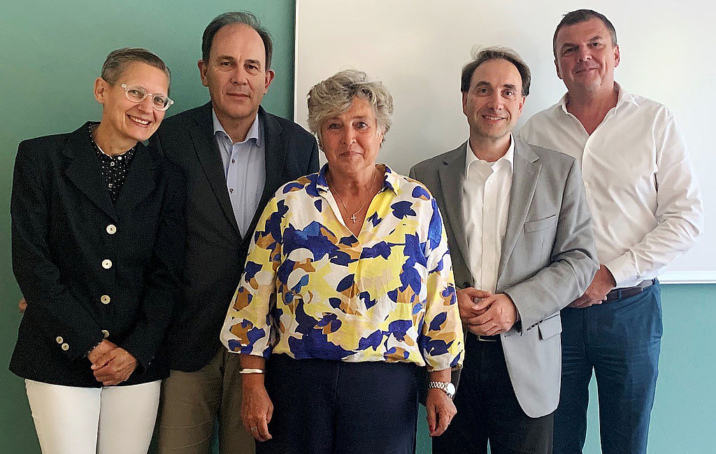 Michaela van Wersch und Eberhard Kanski (BdSt NRW), Annekathrin Grehling (Kämmerin Stadt Aachen), Martin Freude (Fachbereichsleiter Steuern und Kasse), Christoph Kind (Fachbereichsleiter Finanzsteuerung).