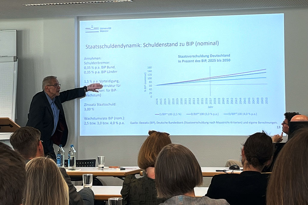 Prof. Dr. Henning Tappe analysierte das Sondervermögen aus juristischer Perspektive.