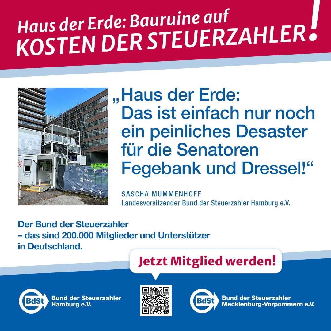 "Das 'Haus der Erde' ist längst zum Sinnbild für das Versagen des Senats bei der Umsetzung öffentlicher Großprojekte geworden – insbesondere der Finanz- und der Wissenschaftsbehörde", kritisiert Sascha Mummenhoff.