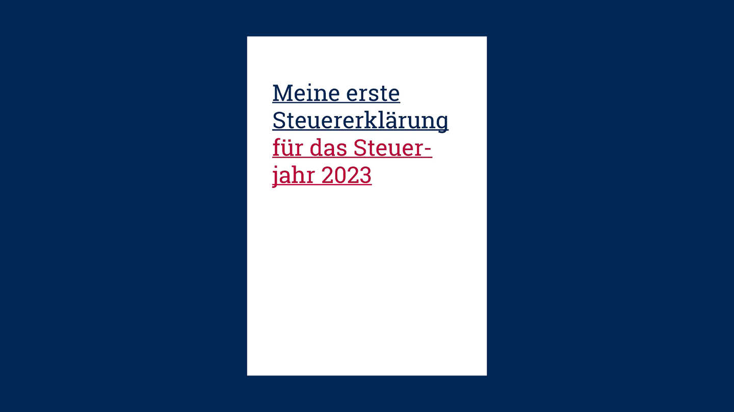 Cover BdSt-Broschüre Meine erste Steuererklärung Auflage 2024