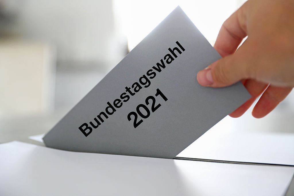 Stimmzettel zur Bundestagswahl 2021 in Deutschland