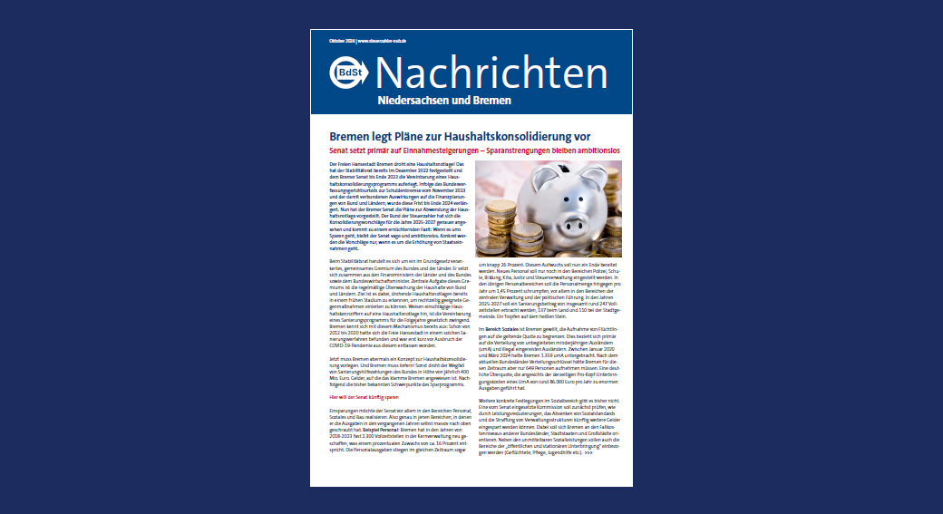 BdSt-Nachrichten Niedersachsen und Bremen Oktober 2024