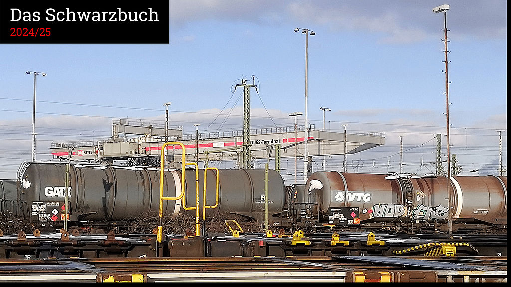 Stehen nur so da im Duisburger Hafen: die beiden „So-da-Terminals“ der Deutschen Bahn für den Güterumschlag.