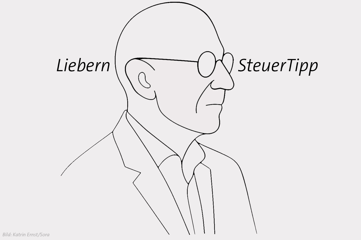Steuer-Tipps von BdSt NRW-Geschäftsführer Hans-Ulrich Liebern Strichgrafik von Hans-Ulrich Lieberns Halbprofil