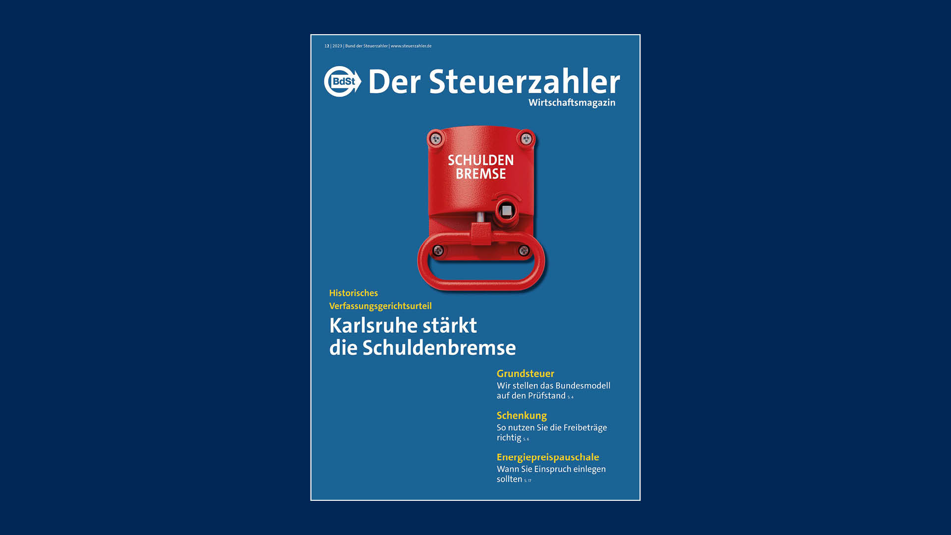 Der Steuerzahler Wirtschaftsmagazin Ausgabe Dezember 2023 Cover