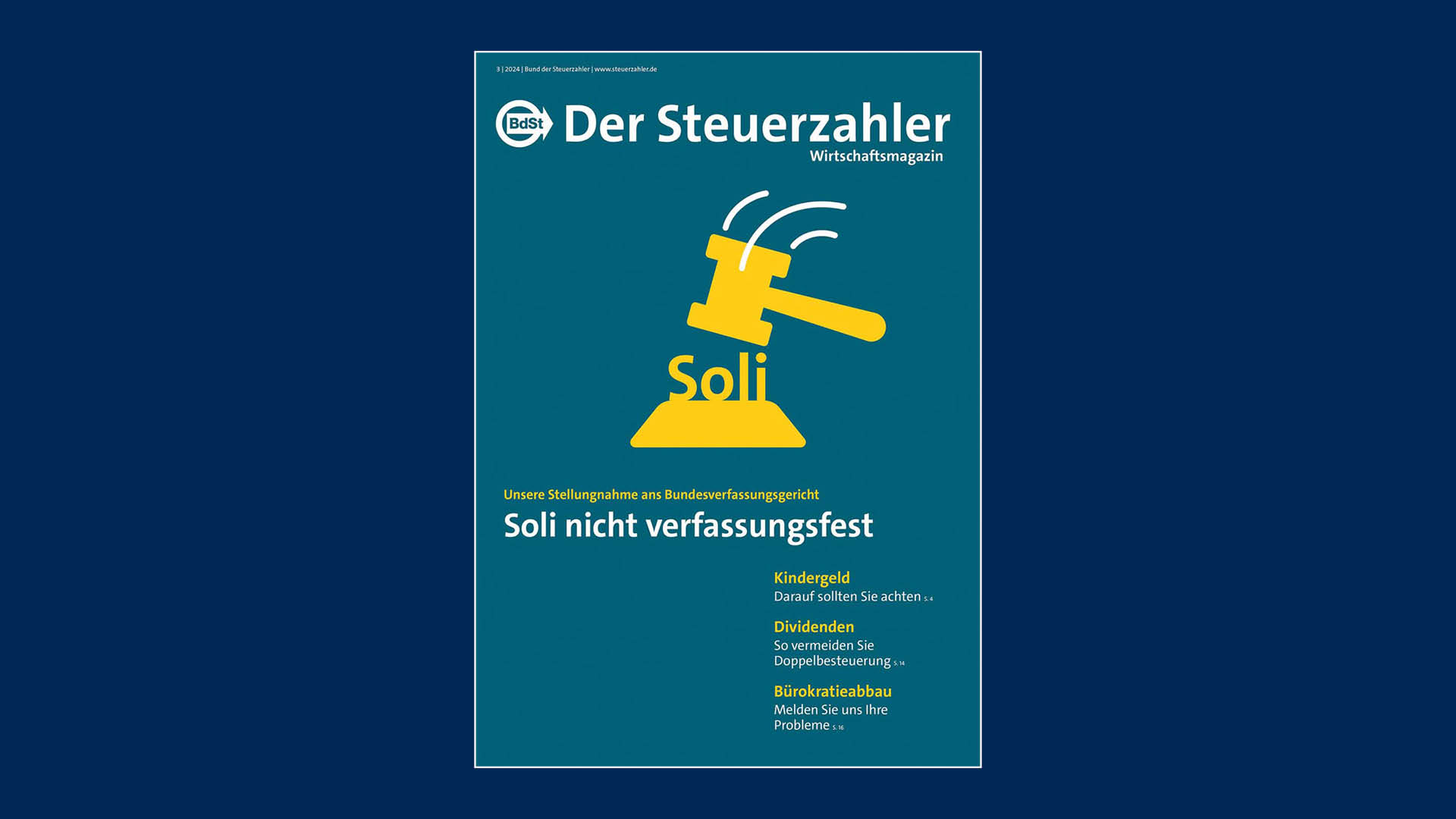 Der Steuerzahler Wirtschaftsmagazin Ausgabe März 2024 Cover