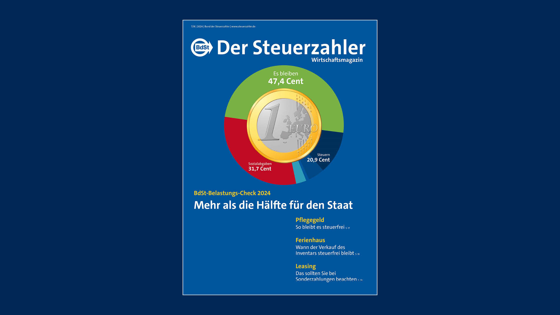 Der Steuerzahler Wirtschaftsmagazin Ausgabe Juli/August 2024 Cover