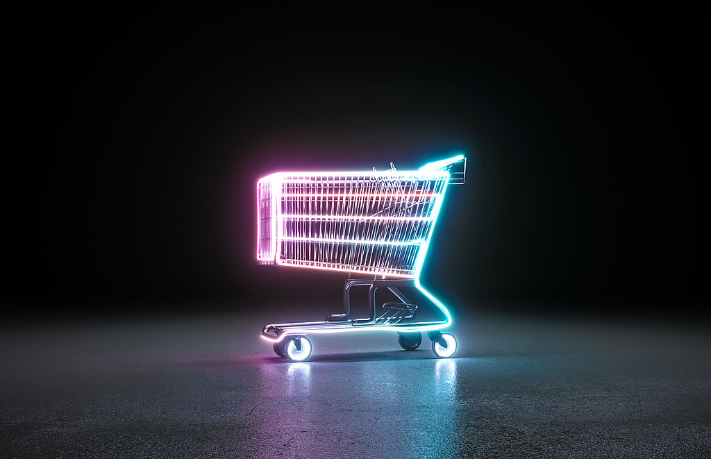 Neon background. Cyberpunk electronic night background concept.