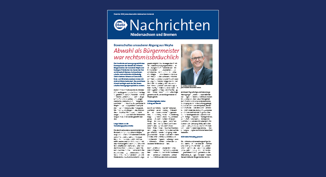 BdSt-Nachrichten Niedersachsen und Bremen Januar/Februar 2020