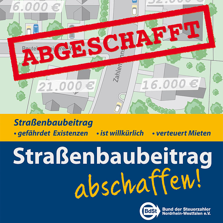 Am Ziel der BdSt-Volksinitiative: Heute ist der Straßenbaubeitrag abgeschafft worden.