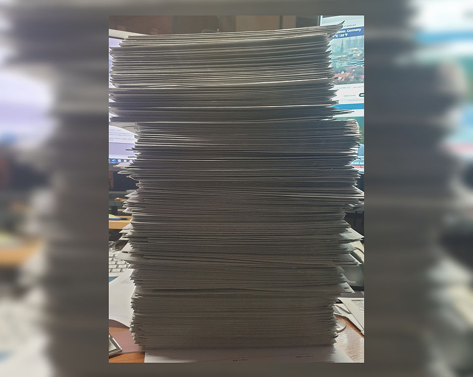500 Zinsbescheide. Einzeln kuvertiert und frankiert.